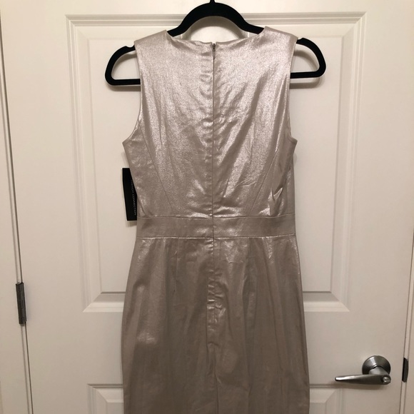 NWT French Connection Silver Pencil Dress 4 - Picture 5 of 7